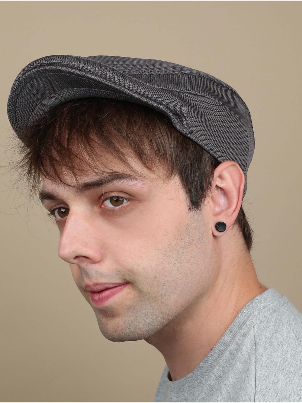 NEW Kangol Tropic 507 Charcoal Dark Grey Flat Cap L